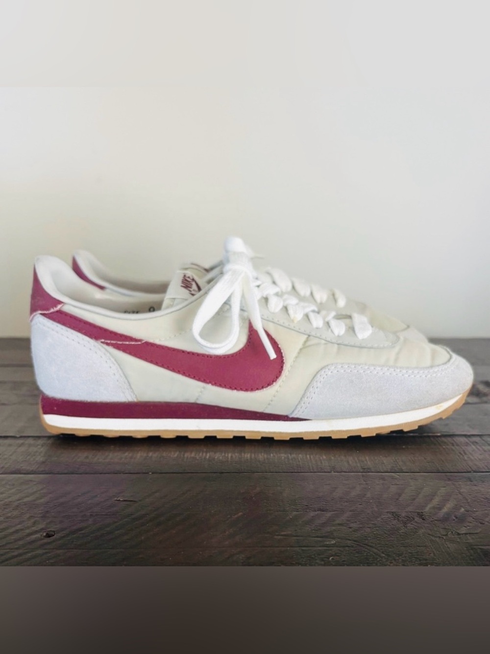 Nike  - Old School White and Maroon Retro Sneakers